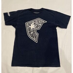 Famous Stars & Straps T-Shirt Y2K Faded Black Punk Travis Barker Old Americana M